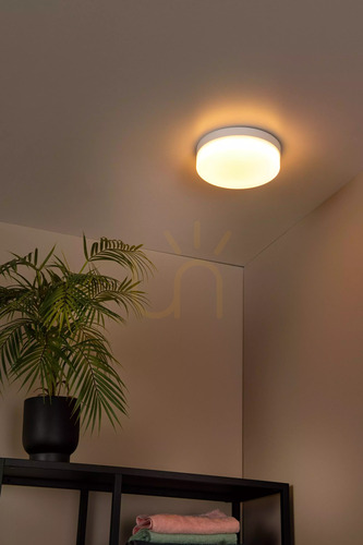 Jelölje be Lucide Biskit fehér LED fürdőszobai mennyezeti lámpa 23 cm 12 W IP44 mozgásérzékelővel 79111/24/31