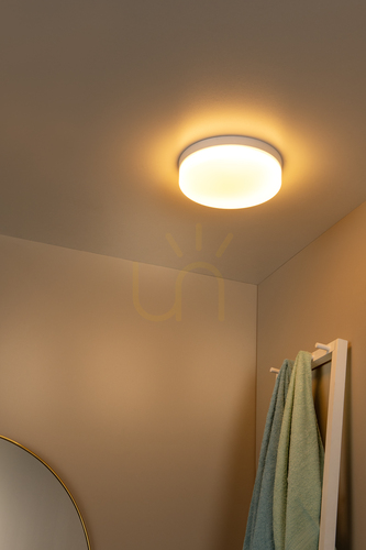 Jelölje be Lucide Biskit LED fürdőszobai mennyezeti lámpa, fehér, 18 W, IP44, 28 cm, 79111/30/31