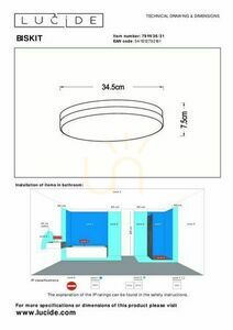 Plafon Lucide BISKIT fehér LED 24W IP44 34,5 cm 79111/36/31 small 1