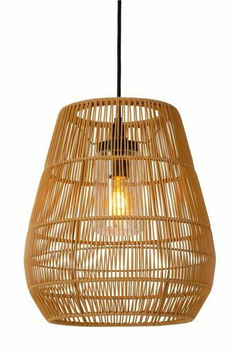 Jelölje be Kültéri függőlámpa Lucide NERIDA Japandi fa E27 IP44 35 cm 03844/01/72