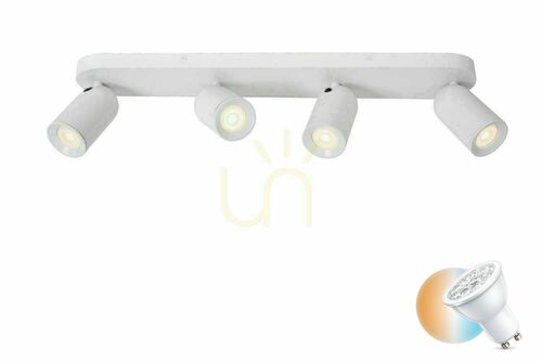 Jelölje be Lucide PUNCH 4-lichts LED spotplafond wit GU10 dimbaar CCT 63 cm