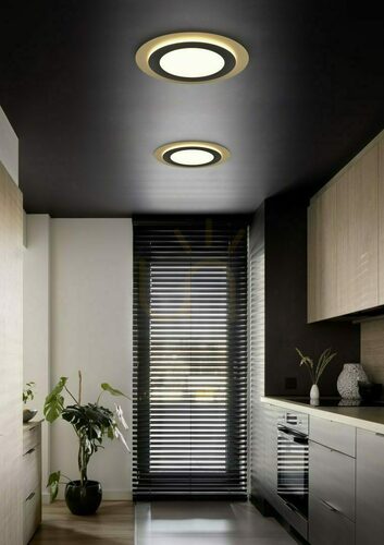 Jelölje be Trio MORGAN 641519280 fekete-arany LED mennyezeti lámpa 45 cm távirányítóval