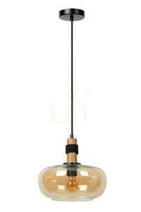 Függőlámpa Lucide ILONA fekete üveg retro E27 30 cm 45408/30/62 small 1