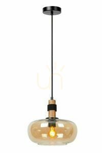 Függőlámpa Lucide ILONA fekete üveg retro E27 30 cm 45408/30/62 small 0