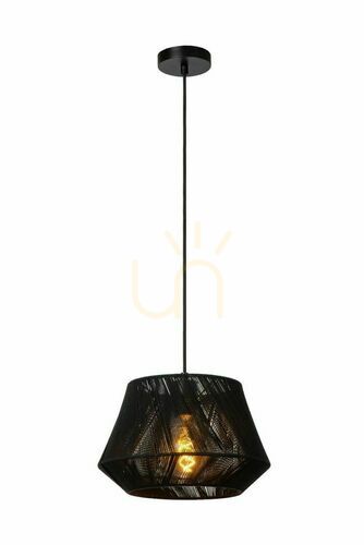 Jelölje be Lucide JESSICA fekete pamut Japandi függőlámpa 30 cm 10421/30/30/30
