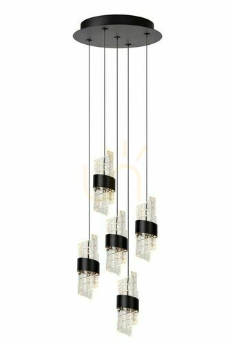 Jelölje be Függőlámpa Lucide KLIGANDE fekete 5-ös LED dimmelhető 13496/36/30