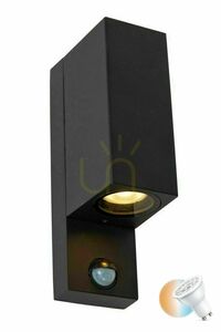 Lucide ZARO fekete LED kültéri fali lámpa mozgásérzékelővel 69802/02/30 small 0