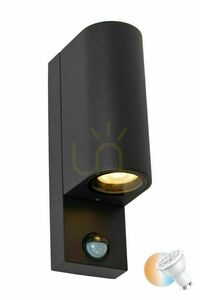 Kültéri fali lámpa Lucide ZARO fekete alumínium IP65 GU10 mozgásérzékelő 69803/02/30 small 0