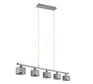 Trio KAPRUN 311600506 függőlámpa, króm és szürke, 92 cm, 5×E14 small 8