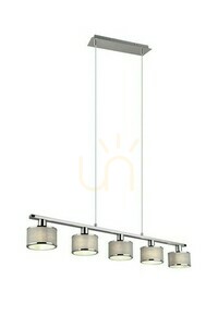 Trio KAPRUN 311600506 függőlámpa, króm és szürke, 92 cm, 5×E14 small 0