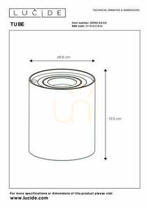 Asztali lámpa Lucide TUBE arany fém LED GU10 érintős, 9,6 cm, CCT small 1