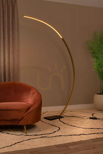 Jelölje be Lucide CURVE íves LED állólámpa, matt arany és fekete márvány, 192 cm, fényerő-szabályozható, 44700/11/02