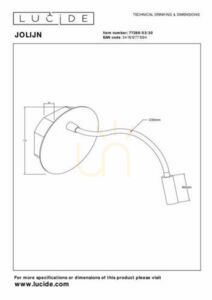 Fali lámpa Lucide JOLIJN fekete LED 11 cm 2W 77289/03/30 small 4