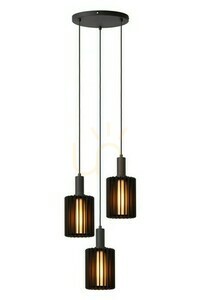 Függőlámpa Lucide LAMBRES fekete alumínium 3 égős E27 LED small 0