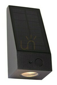 Lucide IRWIN fekete napelemes kültéri fali lámpa LED 2 W 3000 K IP54 érzékelőkkel 15816/02/30 small 0