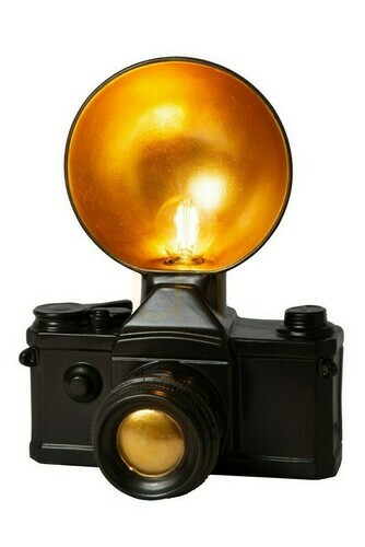 Jelölje be Lucide Extravaganza Camera retro fekete asztali lámpa