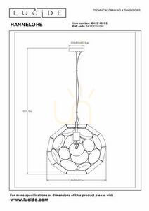 Függőlámpa Lucide Hannelore arany fém 40 cm modern LED E27 small 5