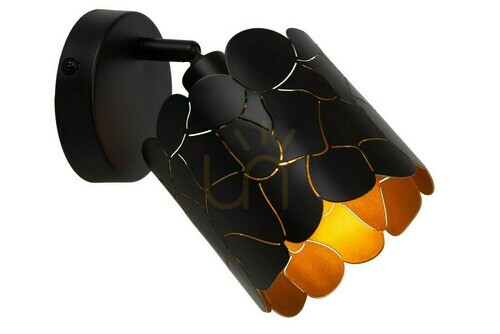 Jelölje be Lucide ALMELO fekete-arany LED fali lámpa E14 modern 12 cm