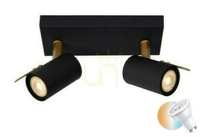 Lucide GRONY 2 lámpás LED spotlámpa fekete arany GU10 dimmelhető small 0