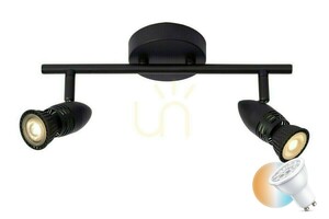 Lucide CARO fekete 2xGU10 LED spotlámpa plafonra small 0