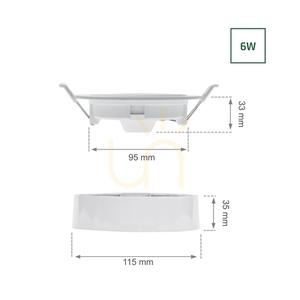 Algine Eco 2w1 felszíni beépíthető lámpa 6 W Nw 230 V 110st Ip20 Ik06 115x35mm fehér kerek small 3