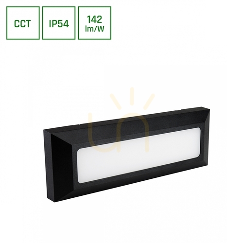 Jelölje be Encanta 6 W Cct 230 V Ip54 230x80x30 Mm Fekete felszíni homlokzatra szerelt fekete lámpa
