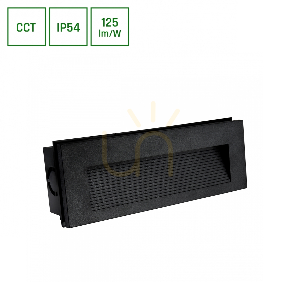 Jelölje be Encanta aszimmetrikus 6 W Cct 230 V Ip54 230x84x52 Mm fekete süllyesztett homlokzat. Encanta aszimmetrikus 6 W Cct 230 V Ip54 230x84x52 Mm fekete süllyesztett homlokzat.