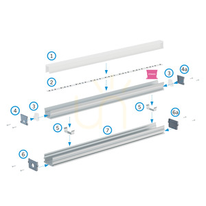 LUMINES STRADA LED-profil 1 m, eloxált ezüst small 6