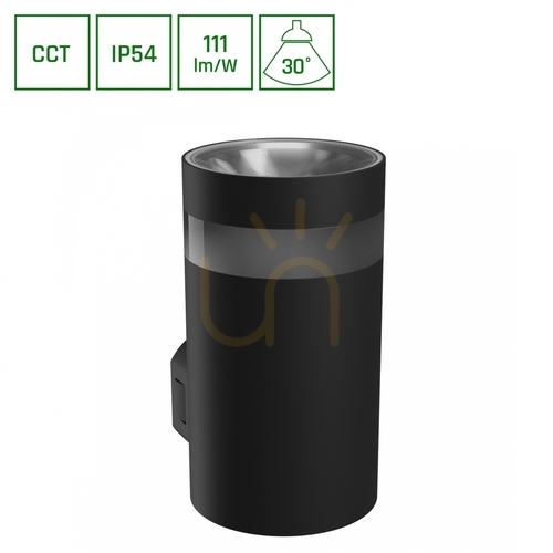 Jelölje be Torre Ring 9 W Cct 230 V Ip54 99x78x156 Mm Fekete kerek homlokzat egyirányú.