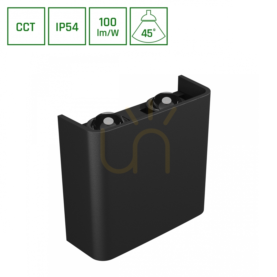 Jelölje be Lunarix 2 fali lámpa 4 W Cct 230 V Ip54 Ra90 110 X110 X40 Mm Fekete, világít fel/le, világít le Lunarix 2 fali lámpa 4 W Cct 230 V Ip54 Ra90 110 X110 X40 Mm Fekete, világít fel/le, világít le