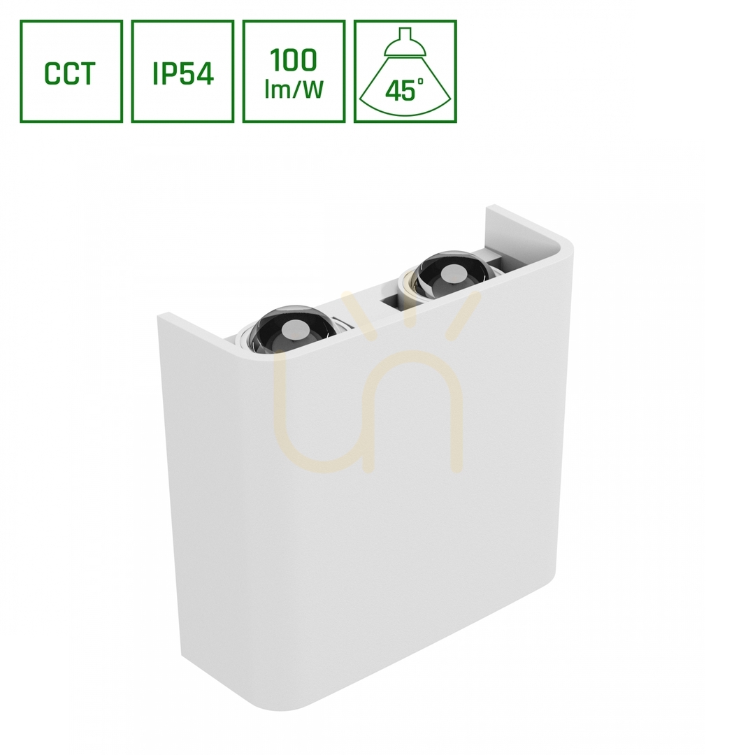 Előadás Lunarix 2 fali lámpa 4 W Cct 230 V Ip54 Ra90 110 X110 X40 Mm Fehér fények fel/le világítanak Lunarix 2 fali lámpa 4 W Cct 230 V Ip54 Ra90 110 X110 X40 Mm Fehér fények fel/le világítanak
