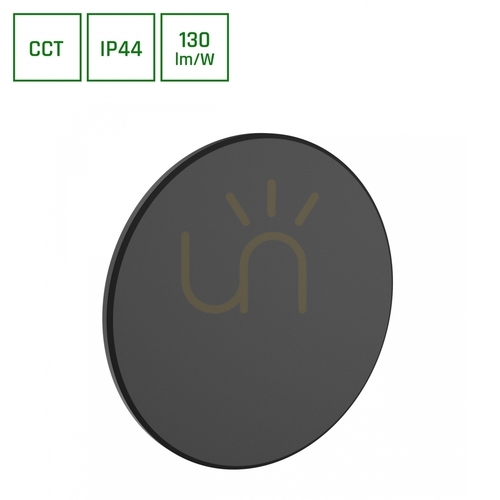 Jelölje be Piatta 18 W Cct 230 V Ip44 250x47 Mm fekete kerek homlokzat.