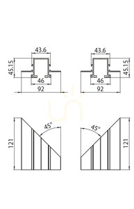 Stucchi ONETRACK Trimless fekete L-csatlakozó fedél S-9011/TR-B small 2