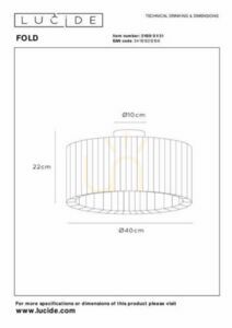 Plafon lámpa Lucide FOLD fehér 40 cm Japandi E27 LED dimmelhető 21139/01/31 small 3