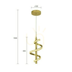 Aviano Claret spirál LED függőlámpa 9 W matt arany 18 cm small 2