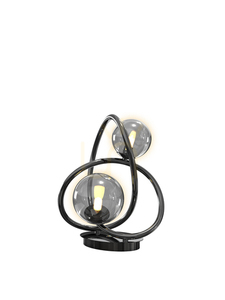 Aviano NANCY 8014-205 asztali lámpa, fekete króm, füstüveg búra Ø 26 cm, 2 × G9, 780 lm, 3000 K, izzókkal small 0