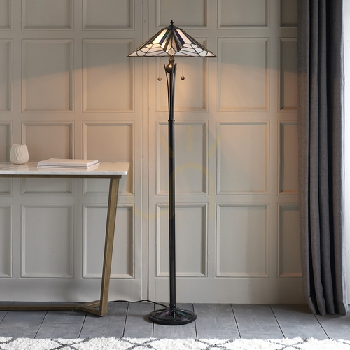 Jelölje be Állólámpa Interiors Astoria Tiffany többszínű üveg 63934