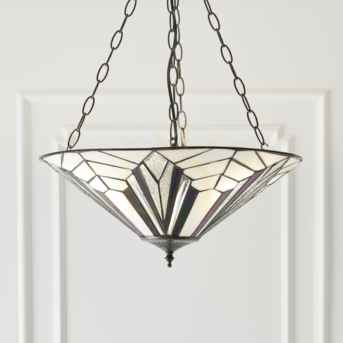 Jelölje be Függőlámpa Interiors Astoria Tiffany sokszínű üveg-acél 48 cm 63936