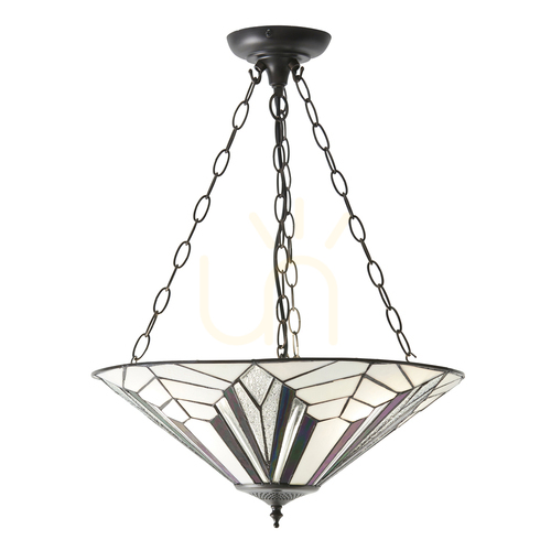 Jelölje be Függőlámpa Interiors Astoria Tiffany sokszínű üveg-acél 48 cm 63936