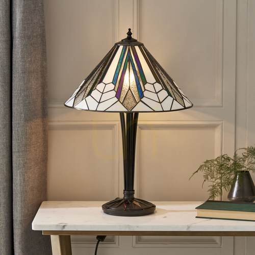 Jelölje be Tiffany asztali lámpa Interiors Astoria többszínű üveg 62 cm