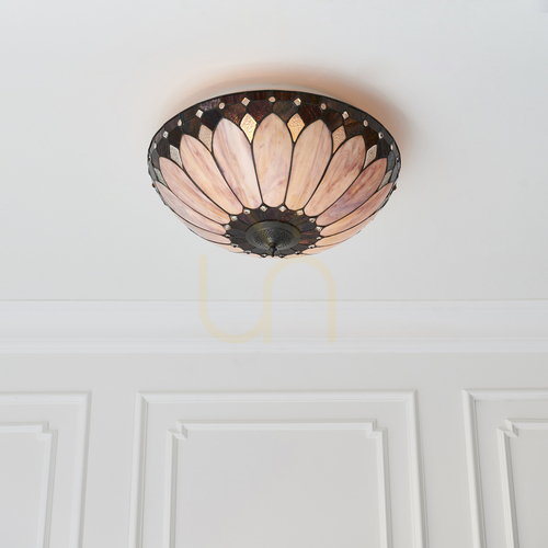 Jelölje be Plafond Interiors Brooklyn Tiffany többszínű üveg-acél 50 cm 63973