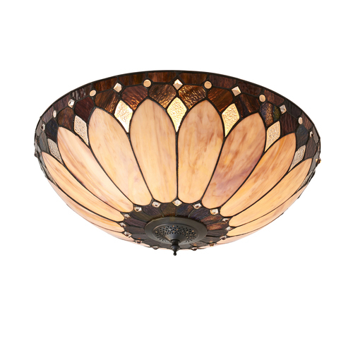 Jelölje be Plafond Interiors Brooklyn Tiffany többszínű üveg-acél 50 cm 63973