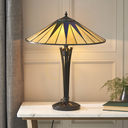 Jelölje be Tiffany asztali lámpa Interiors Dark Star többszínű 64045