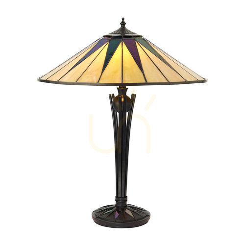 Jelölje be Tiffany asztali lámpa Interiors Dark Star többszínű 64045