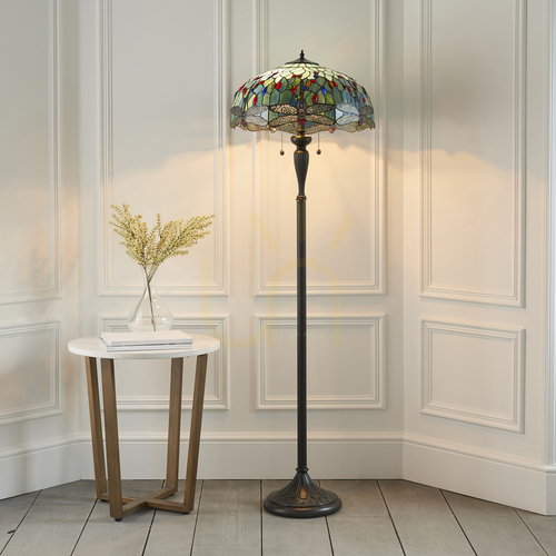Jelölje be Álló lámpa Tiffany kék üveg Interiors 64069