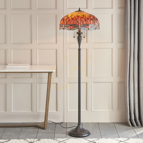Jelölje be Tiffany álló lámpa Szitakötő, sokszínű, Interiors 64070