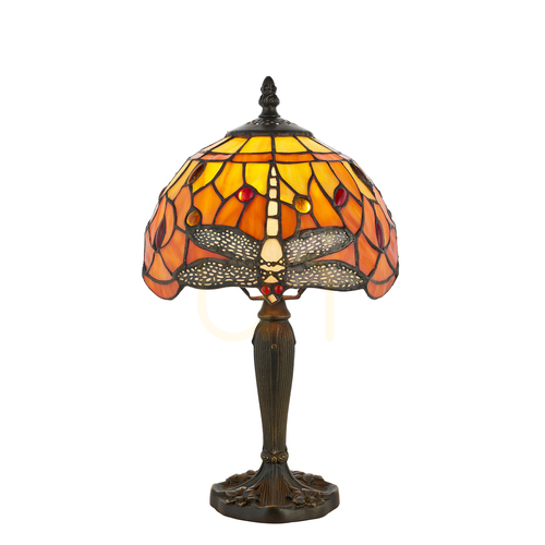Jelölje be Interiors Tiffany szitakötő asztali lámpa többszínű üveg 20 cm 64091