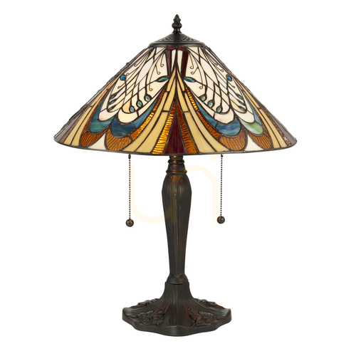Jelölje be Asztali lámpa Interiors Hector Tiffany többszínű 64163