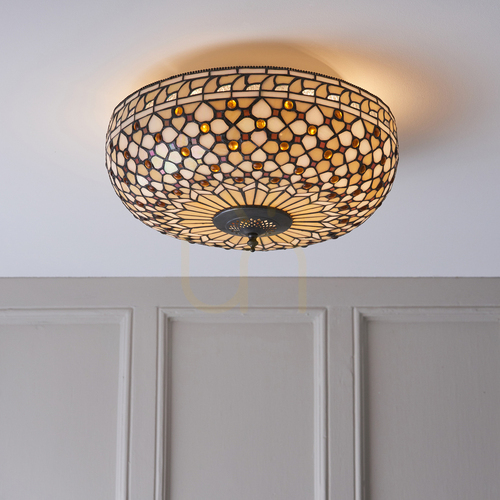 Jelölje be Interiors Tiffany Multicolor Üveg-acél Mennyezeti lámpa 45 cm 64276