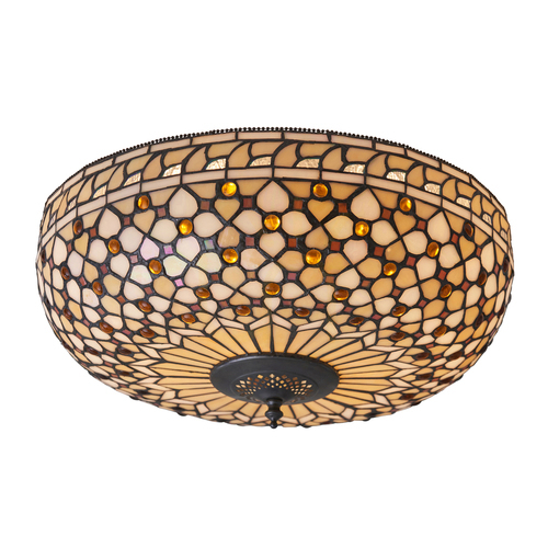 Jelölje be Interiors Tiffany Multicolor Üveg-acél Mennyezeti lámpa 45 cm 64276